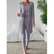 歐美獨立站新款設計感圓領坑條休閑純色女裝三件套 LCBN