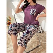 LCBN251225100041 歐美新款四季女士睡衣印花圓領短袖七分褲套裝薄款家居服