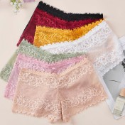 LCBN251225100205 歐美輕薄網紗透視誘惑火辣蕾絲鏤空內褲女士低腰棉檔平角褲款