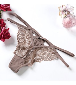 LCBN251225100207 新款情趣內褲女歐美時尚性感蕾絲女士透明丁字褲t褲網紗透明