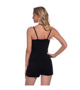 LCBN251225100248 純色纖維棉大碼女士睡衣套裝吊帶短褲戶外家居服歐美風睡裙