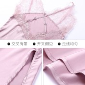 LCBN251225100274 蕾絲吊帶睡裙女士仿真絲睡裙鏤空夏季韓版性感睡裙