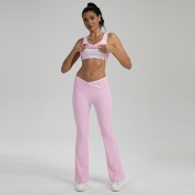 LYG100091微喇緊身瑜伽褲上衣套裝