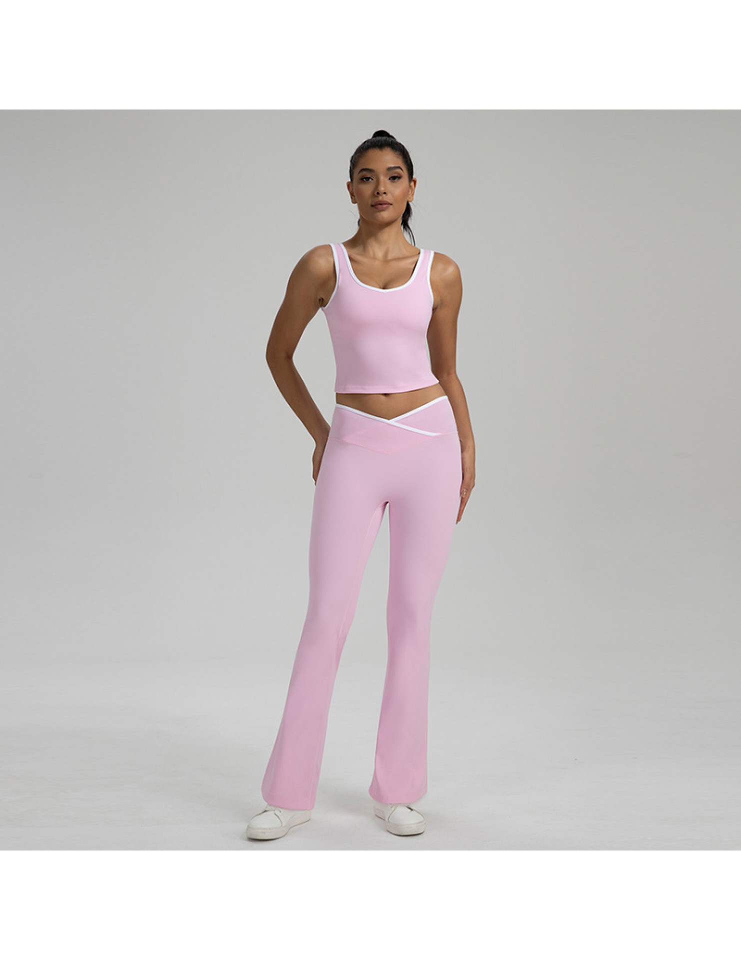 LYG100091微喇緊身瑜伽褲上衣套裝