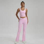 LYG100091微喇緊身瑜伽褲上衣套裝