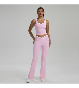 LYG100091微喇緊身瑜伽褲上衣套裝