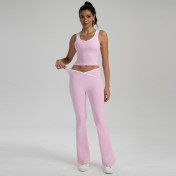 LYG100091微喇緊身瑜伽褲上衣套裝