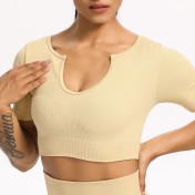 LYG100242-6件套瑜伽套裝 (全套裝備包括V領背心、U領背心、短袖運動T恤、長袖運動T恤、短褲和長褲)