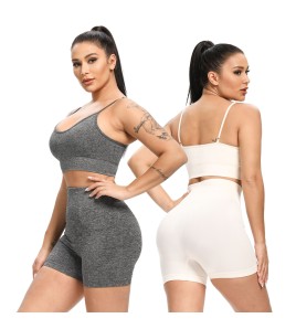 LYG100249件套運動健身吊帶文胸短褲套裝