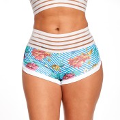 LYG100250條紋印花三分瑜伽褲