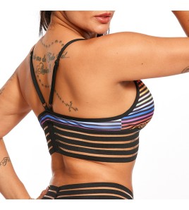 LYG100254瑜伽健身印花蕾絲吊帶文胸