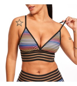 LYG100254瑜伽健身印花蕾絲吊帶文胸