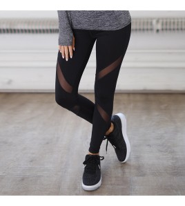 LYG100279拼接撞色提臀修身運動褲