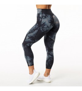 LYG100224高腰扎染瑜伽褲