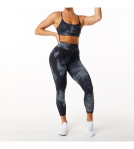 LYG100224高腰扎染瑜伽褲