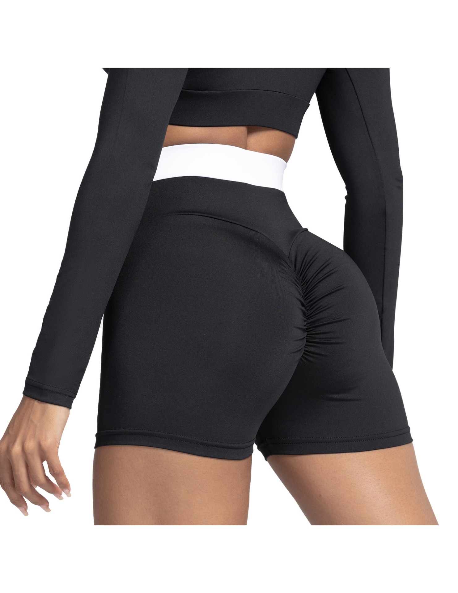 LYG100209歐美交叉腰運動短褲