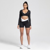 LYG100209歐美交叉腰運動短褲