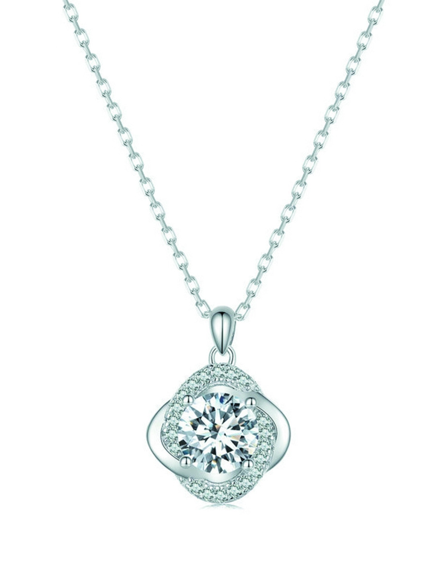 BYF1005 S925純銀莫桑石項鏈