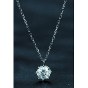 BYF1006 S925純銀80份莫桑石項鏈