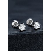 BYF1009 S925純銀45份莫桑石耳環