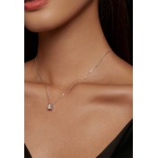 BYF1012 S925純銀1克拉莫桑石項鏈