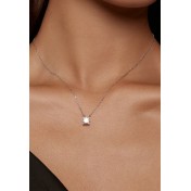 BYF1012 S925純銀1克拉莫桑石項鏈