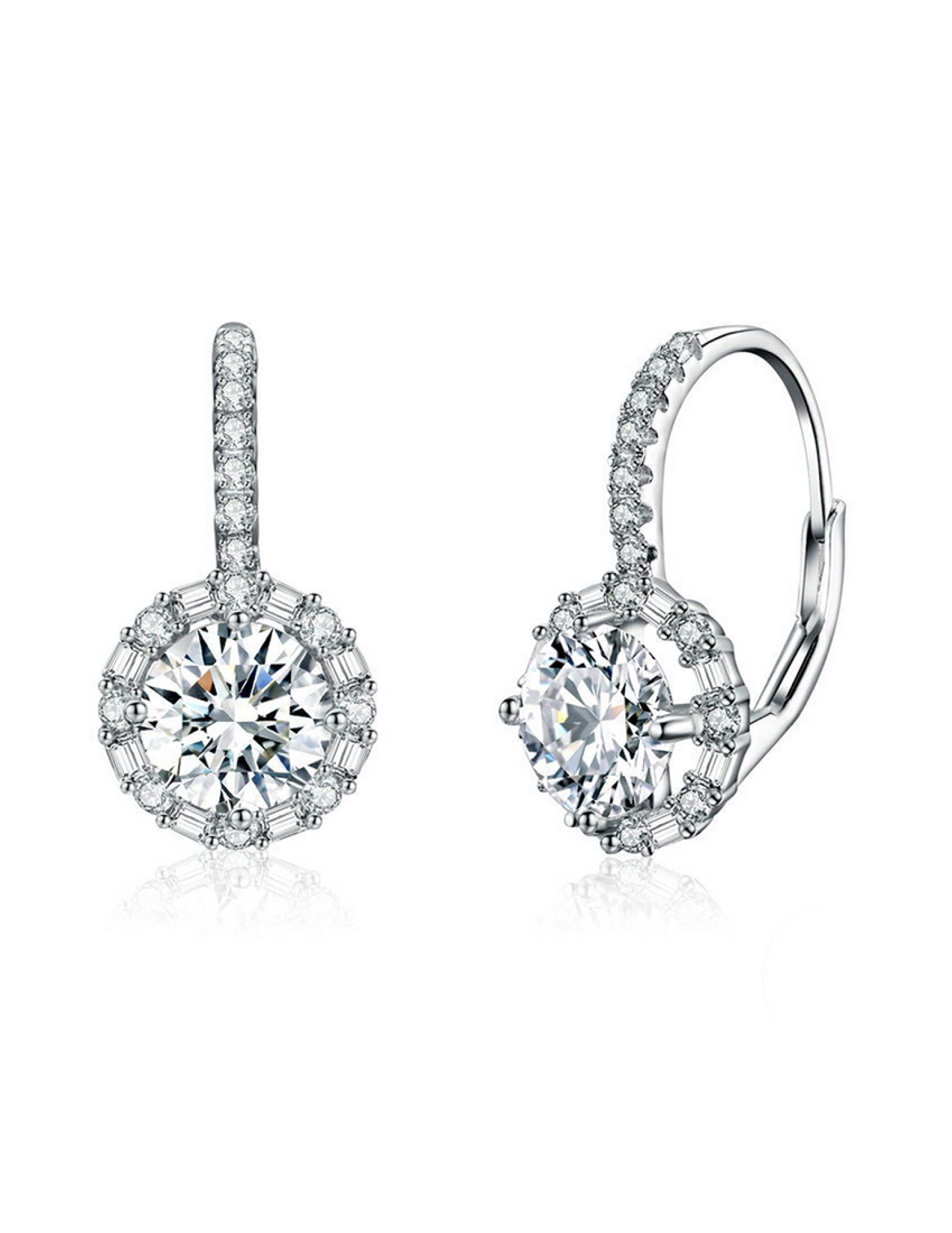 BYF1015 S925純銀1克拉莫桑石耳環