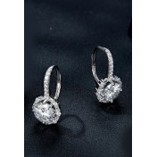 BYF1015 S925純銀1克拉莫桑石耳環