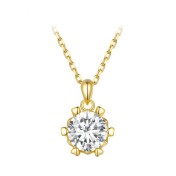 BYF1017 S925純銀1克拉莫桑石項鏈