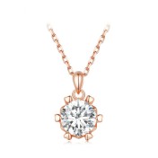 BYF1017 S925純銀1克拉莫桑石項鏈