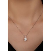 BYF1025 S925純銀1克拉莫桑石項鏈