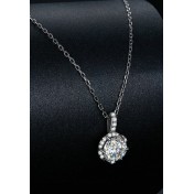 BYF1025 S925純銀1克拉莫桑石項鏈