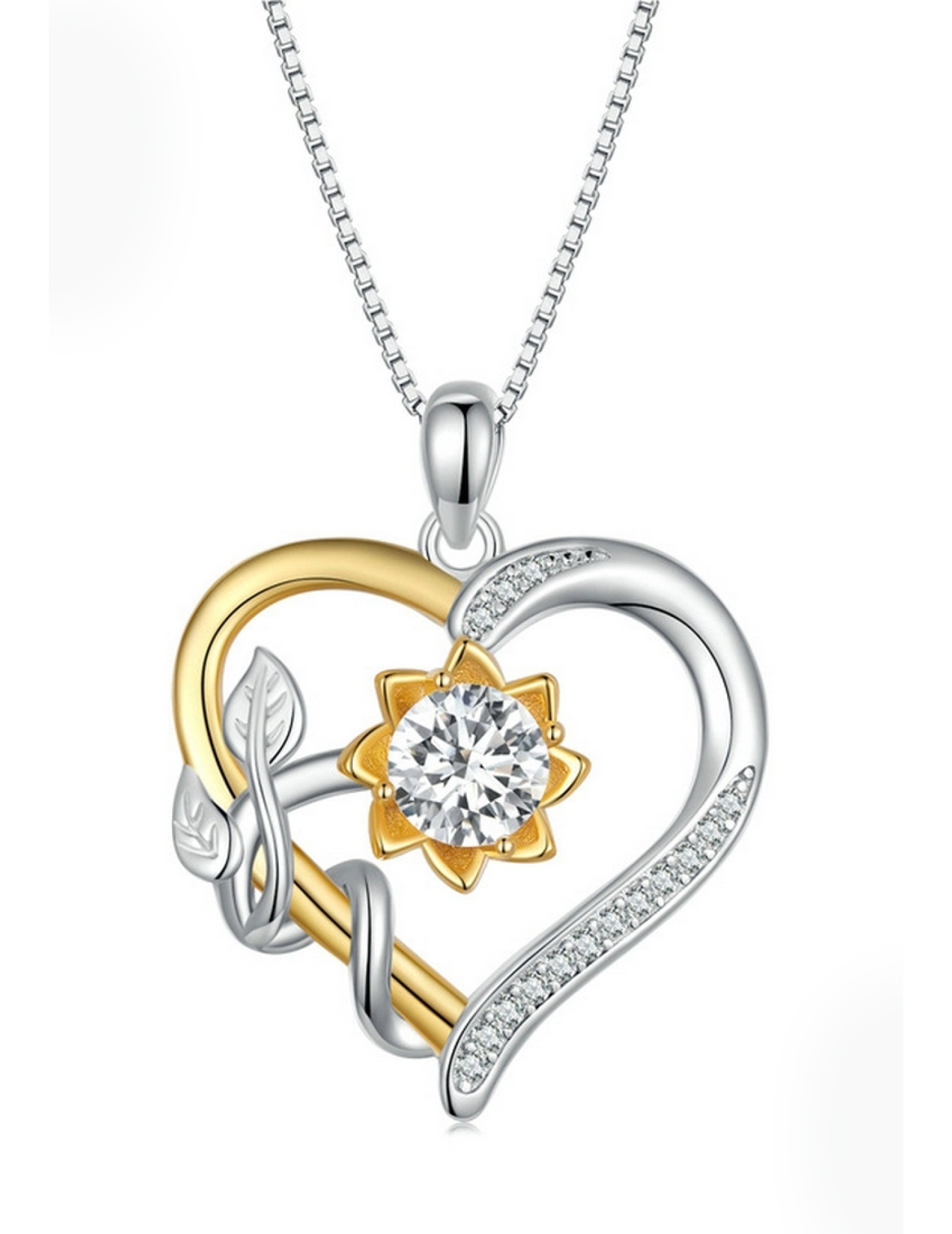 BYF1032 S925純銀1克拉莫桑石項鏈