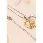 BYF1032 S925純銀1克拉莫桑石項鏈