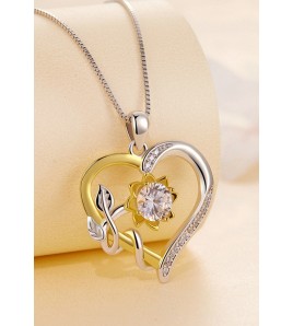 BYF1032 S925純銀1克拉莫桑石項鏈