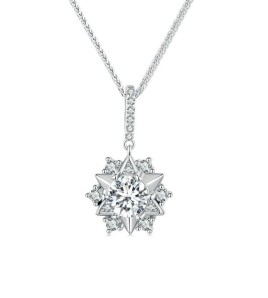 BYF1040 S925純銀1克拉莫桑石項鏈