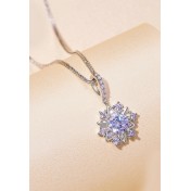 BYF1040 S925純銀1克拉莫桑石項鏈