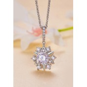 BYF1040 S925純銀1克拉莫桑石項鏈