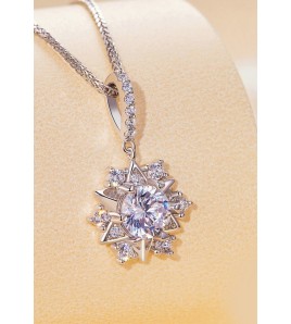 BYF1040 S925純銀1克拉莫桑石項鏈