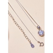 BYF1041 S925純銀1克拉莫桑石項鏈