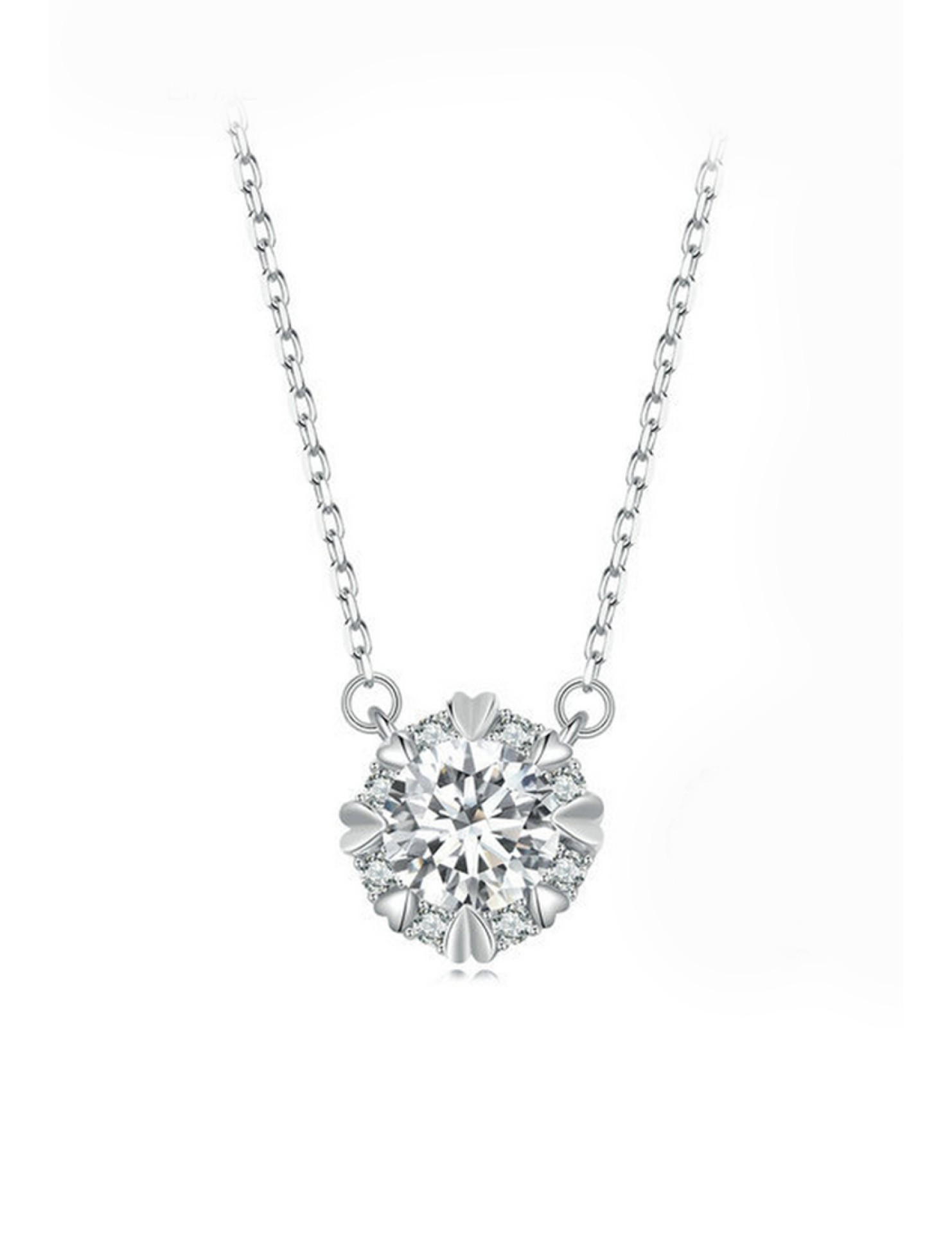 BYF1049N S925純銀1克拉莫桑石項鏈