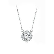 BYF1049N S925純銀1克拉莫桑石項鏈