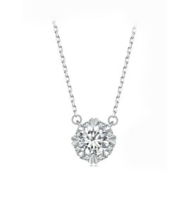 BYF1049N S925純銀1克拉莫桑石項鏈