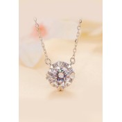 BYF1049N S925純銀1克拉莫桑石項鏈