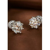 BYF1050 S925純銀50份莫桑石耳環