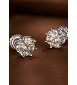 BYF1050 S925純銀莫桑石耳環