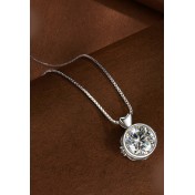 BYF1051 S925純銀1克拉莫桑石項鏈