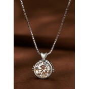 BYF1051 S925純銀1克拉莫桑石項鏈