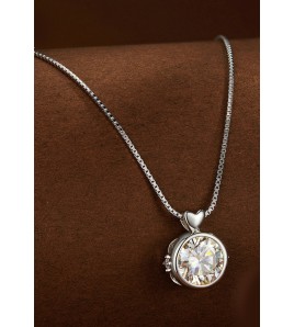 BYF1051 S925純銀1克拉莫桑石項鏈