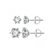 BYF1054 S925純銀1克拉莫桑石耳環